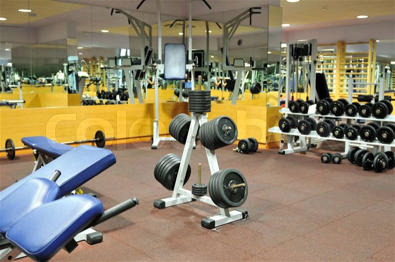 FItness club gym indoors, stock photo