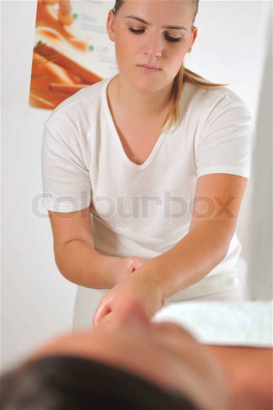Hand and arm massage at the spa and wellness center, stock photo