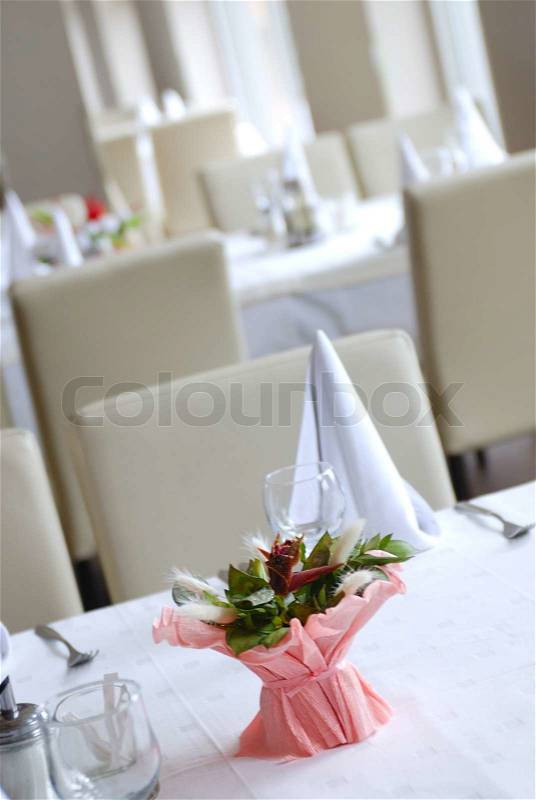 Table setting in the restaurant, stock photo