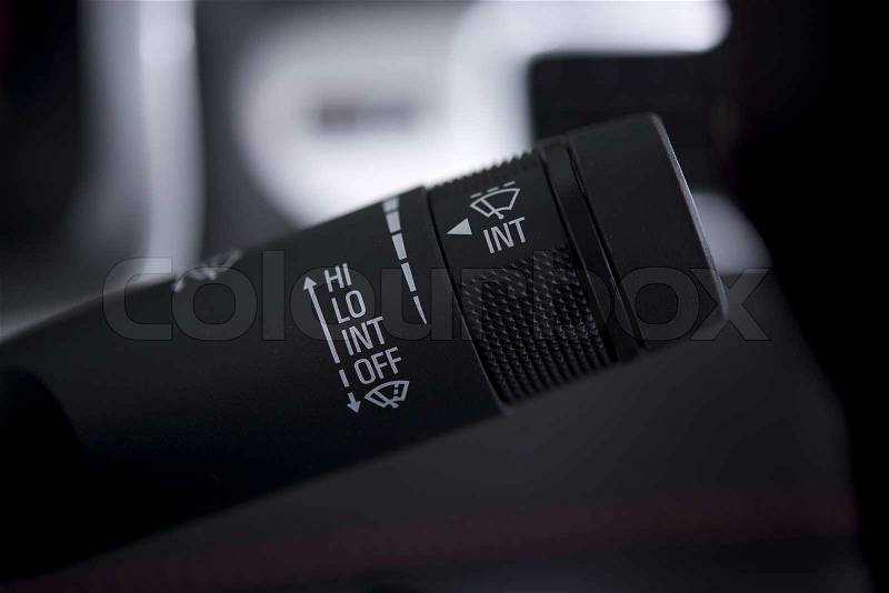 Modern Car Wipers Control Closeup, stock photo
