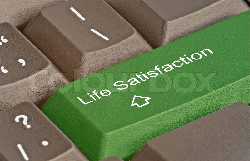 Keyboard with hot key for life satisfaction, stock photo