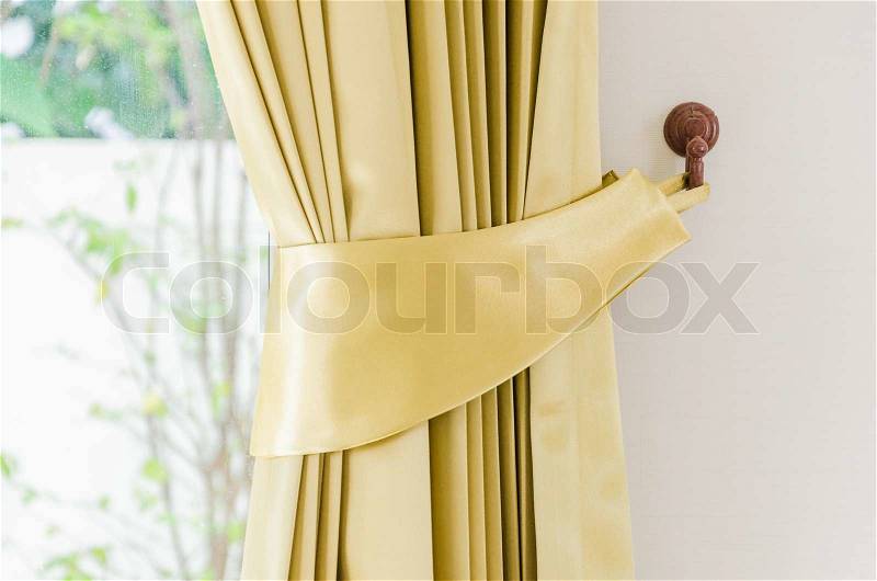 Blinds curtain interior window, stock photo