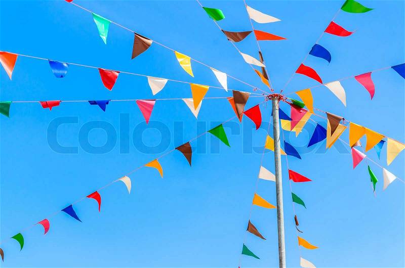Color party flags, stock photo