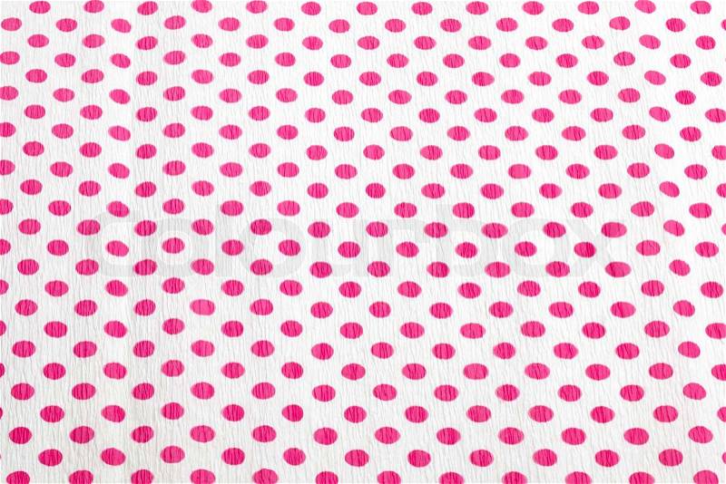 Polka dot paper background white with pink , stock photo