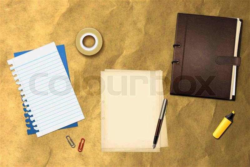 Book office papers and pen, stock photo