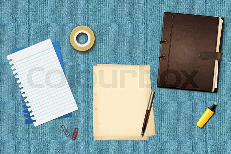 Book office papers and pen, stock photo