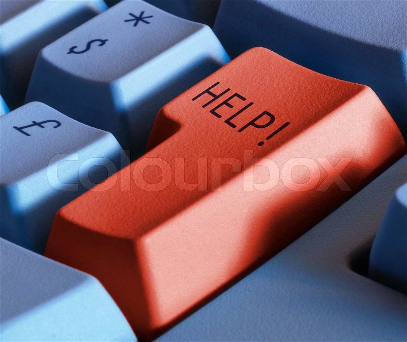 Keyboard enter key with special word- help, stock photo
