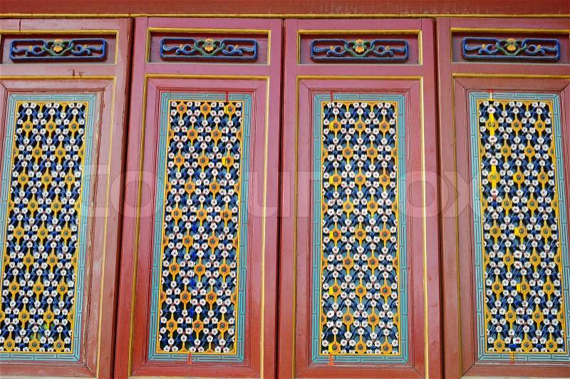 Chinese ancient door decorations, stock photo