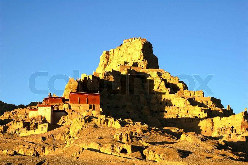 Relics of an ancient castle in west Tibet, stock photo