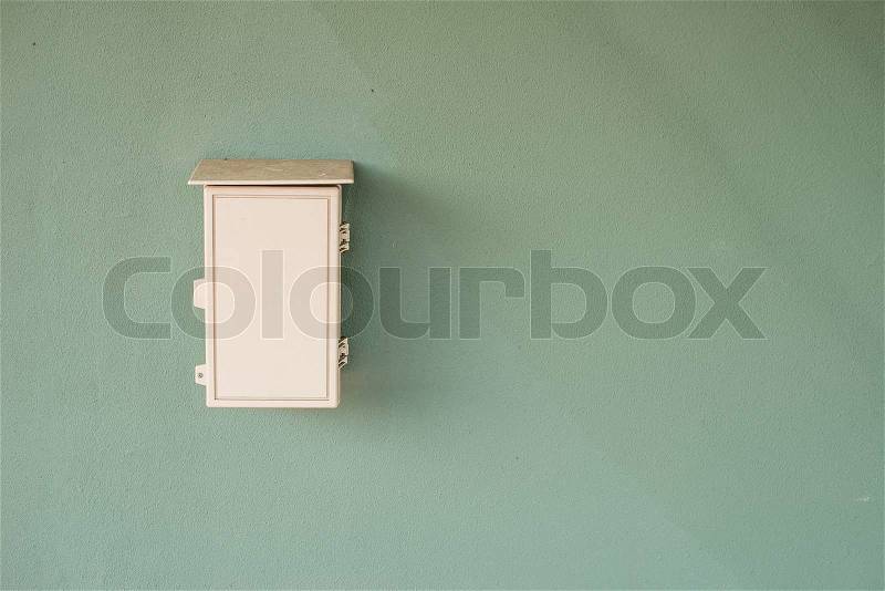 Green background with power box, stock photo