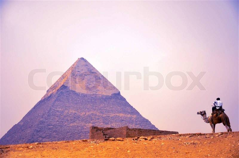 Landmark of the historic Pyramid Giza in Cairo Egypt, stock photo