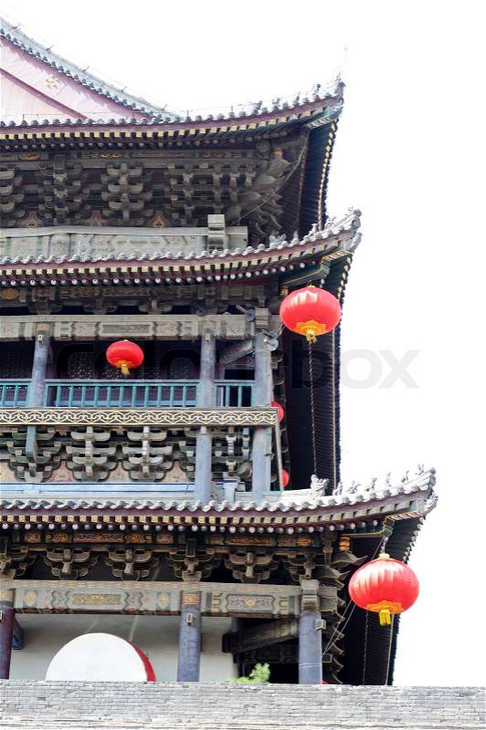 Details of a typical ancient building in Xian,China, stock photo