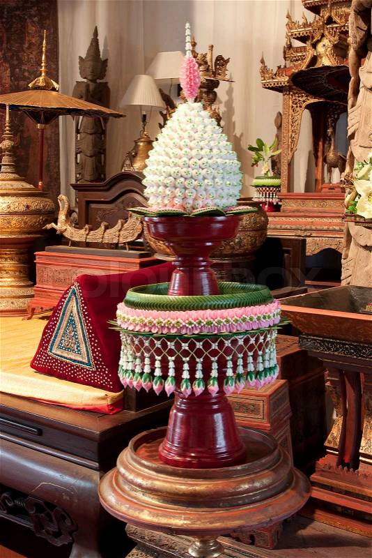 CHAIANG MAI, THAILAND - JANUARY 26, 2014 : Tradition product of Thailand, Thai culture LANNA of The Mandarin Oriental Dhara Dhevi Chiang Mai, Thailand. , stock photo
