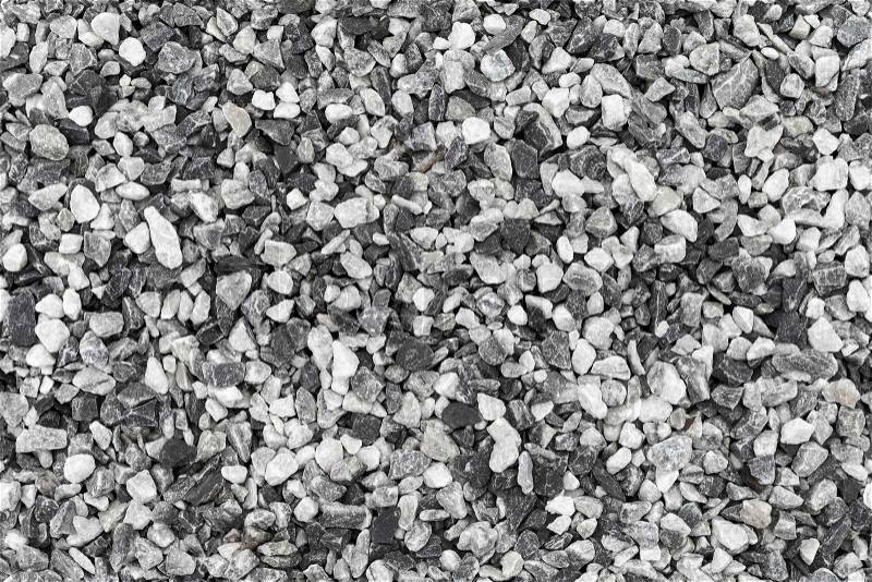 Seamless background photo texture of black and white gravel, stock photo