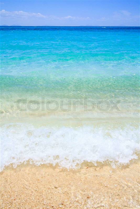 Tropical beach and Wave in Andaman Sea asia Thailand, stock photo