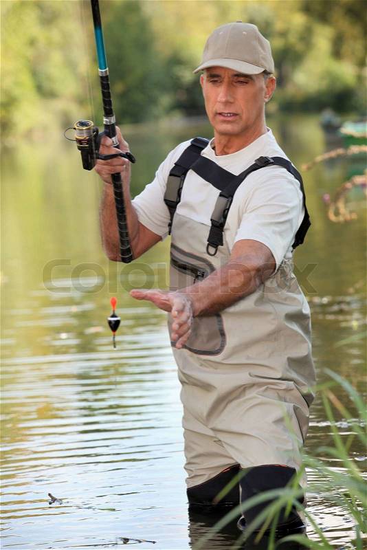 Man fishing, stock photo