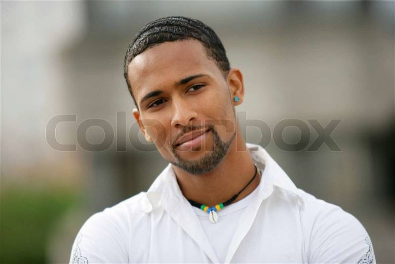 Portrait of a young man pensive, stock photo
