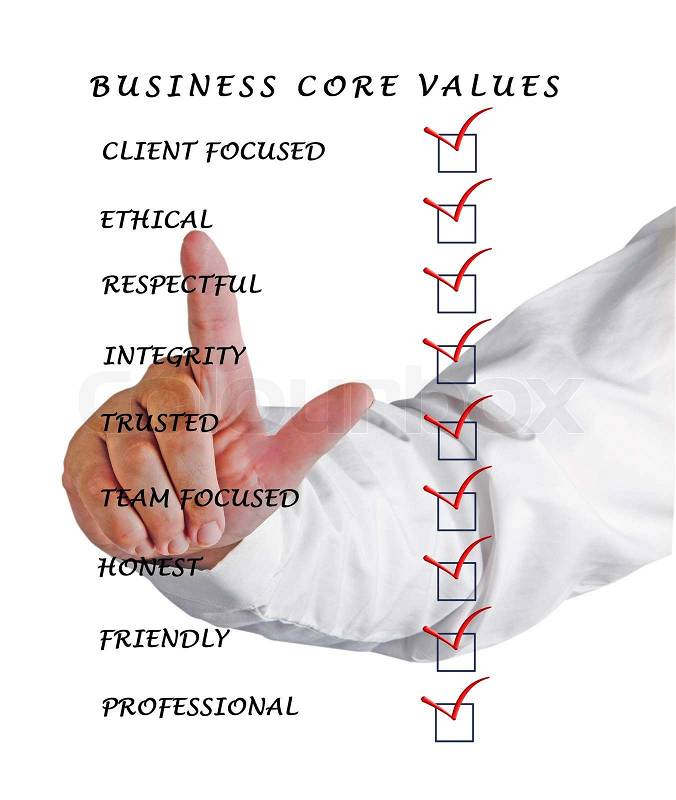 Business core values, stock photo