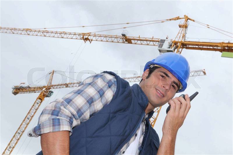 Project manager outside, stock photo