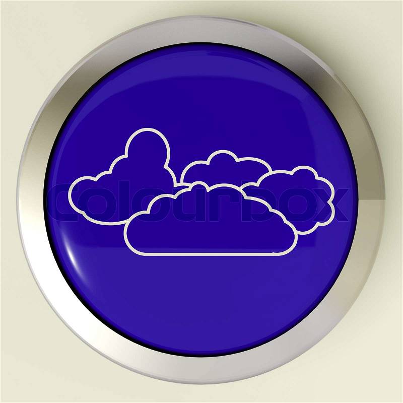 Cloud Button Meaning Rain Rainy Weather, stock photo