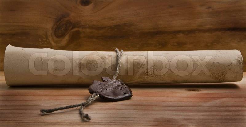 Old letter on a wooden background , stock photo
