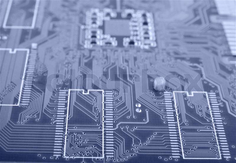 Printed circuit Board for electronics, stock photo