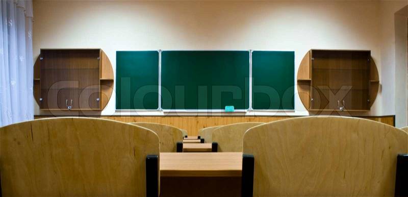 Empty clean school room for employments , stock photo