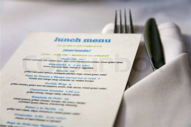 Stock image of \'menu, restaurants, menu card\'