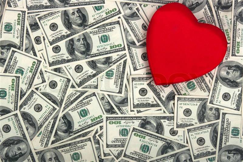 Concept - the love of money, stock photo