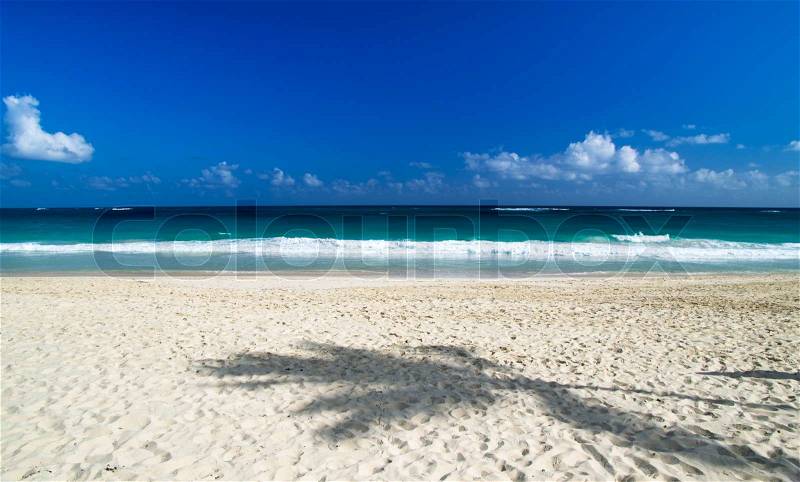 Caribbean clear beach and tropical sea, stock photo