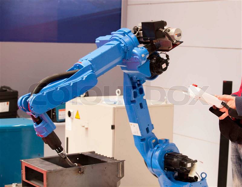 Industrial robot arm, stock photo