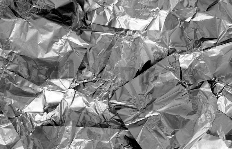 Pattern of the silver foil surface, stock photo