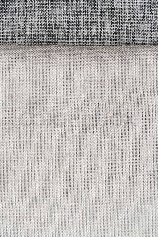 Closeup detail of white fabric texture background, stock photo