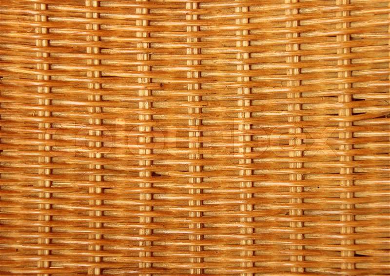 Bamboo basketwork closeup on old chair, stock photo