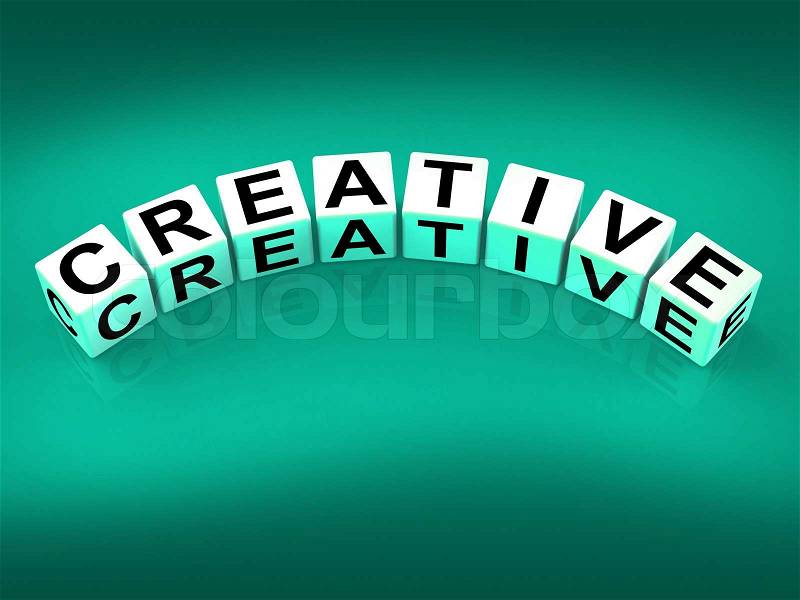 Creative Blocks Meaning Innovative Inventive and Imaginative, stock photo
