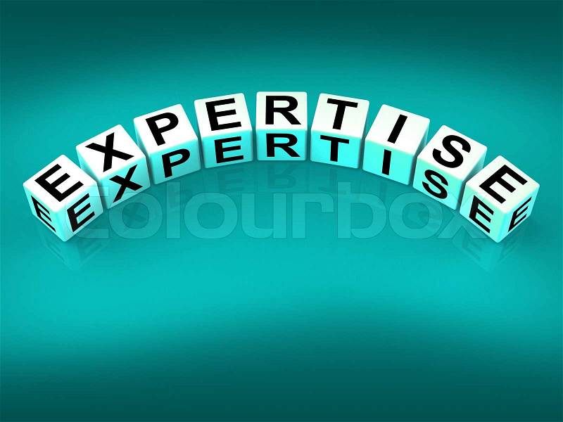 Expertise Blocks Meaning Expert Skills Training and Proficiency, stock photo
