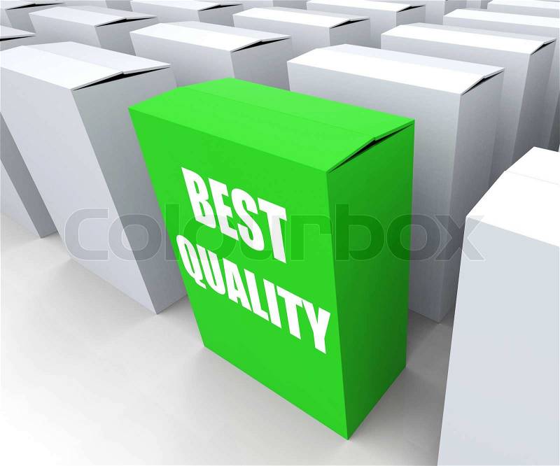 Best Quality Box Representing Premium Excellence and Superiority, stock photo