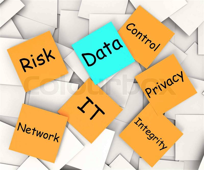 Data Post-It Note Showing Information Privacy And Control, stock photo