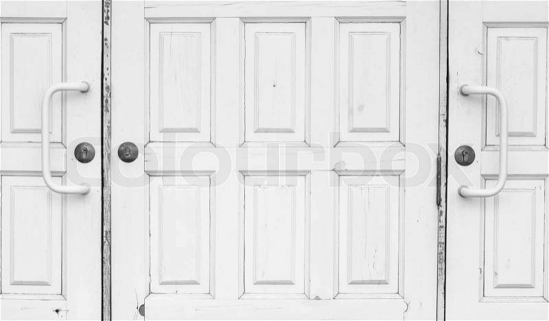 Closed white doors, stock photo