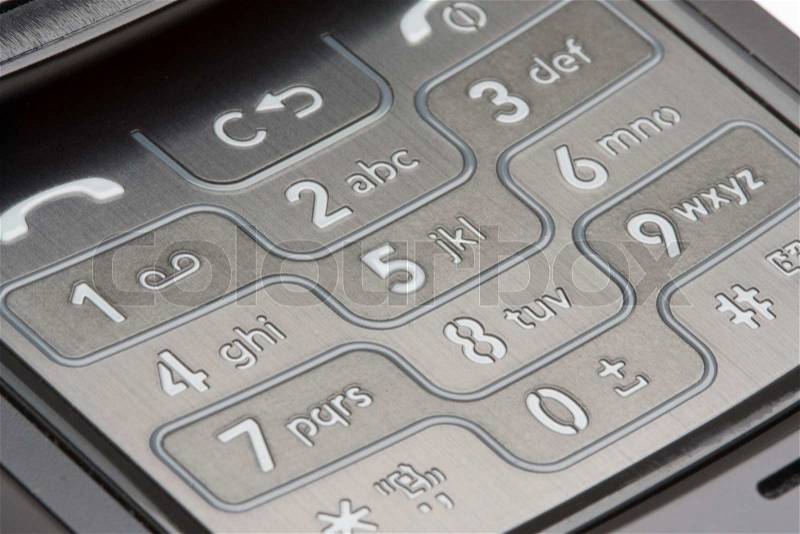 Grey Detailed Cell Phone Number Pad Macro, stock photo