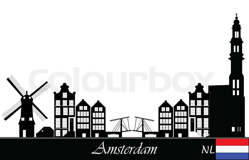 Amsterdam the netherlands capital skyline, stock photo