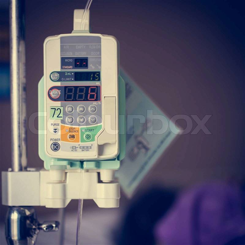 Infusion pump medical devices, stock photo